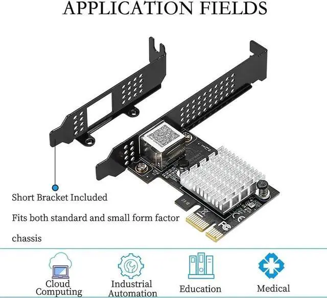 Alt view image 4 of 7 - PCIe X1 to 2.5G Network Card RTL8125B Gigabit Ethernet Adapter for Desktop and Server, PCI-E x1 LAN Card 2500Mbps with Dual LED Indicators, Full & Low Profile Brackets (Single RJ45)