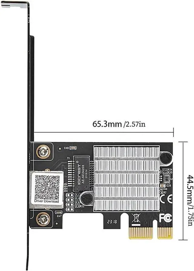 Alt view image 6 of 7 - PCIe X1 to 2.5G Network Card RTL8125B Gigabit Ethernet Adapter for Desktop and Server, PCI-E x1 LAN Card 2500Mbps with Dual LED Indicators, Full & Low Profile Brackets (Single RJ45)
