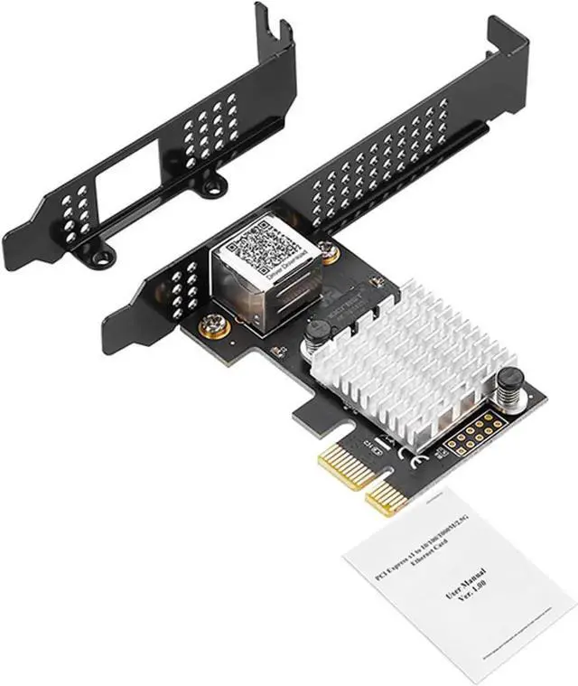 Main image of PCIe X1 to 2.5G Network Card RTL8125B Gigabit Ethernet Adapter for Desktop and Server, PCI-E x1 LAN Card 2500Mbps with Dual LED Indicators, Full & Low Profile Brackets (Single RJ45)