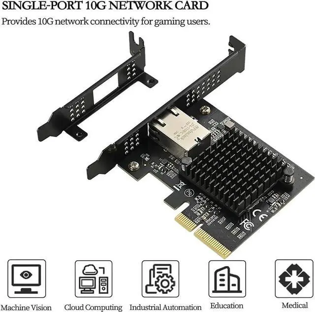 Alt view image 4 of 7 - PCIe x4 10G Network Card IO-PCE113-GLAN, AQC113 Chip 10G/5G/2.5G/1G RJ45 Ethernet Adapter, Compatible with Desktop PC, Server, NAS, and Soft Router Systems (Not Compatible with Apple System)