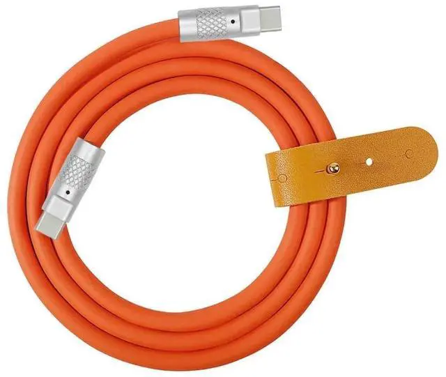 Alt view image 5 of 6 - USB C to C Cable,USB 2.0 Type C Male to USB C Male Ultra Soft 120W Power Fast Charge Data Transfer Extension Cable 1.0M with Charging Indicator