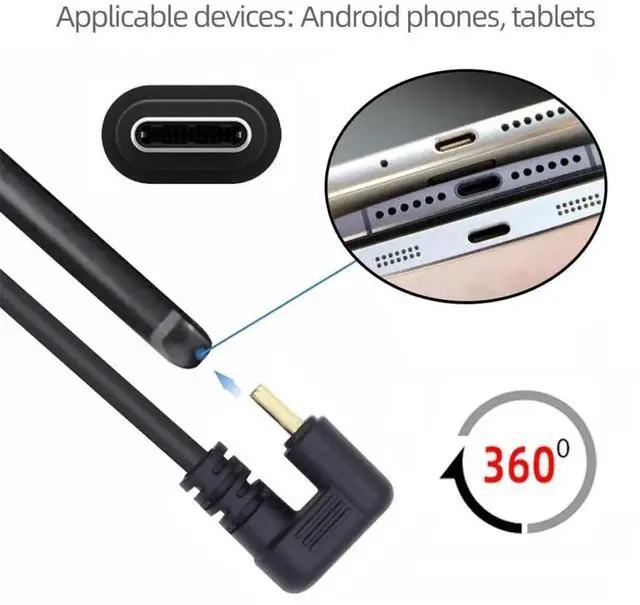 Alt view image 7 of 7 - USB 3.0 to USB C Cable USB 3.0 90 Degree Right Angled to USB C 180 Degree U Shape Angled Charging Data Transfer Extension Cable 0.3M