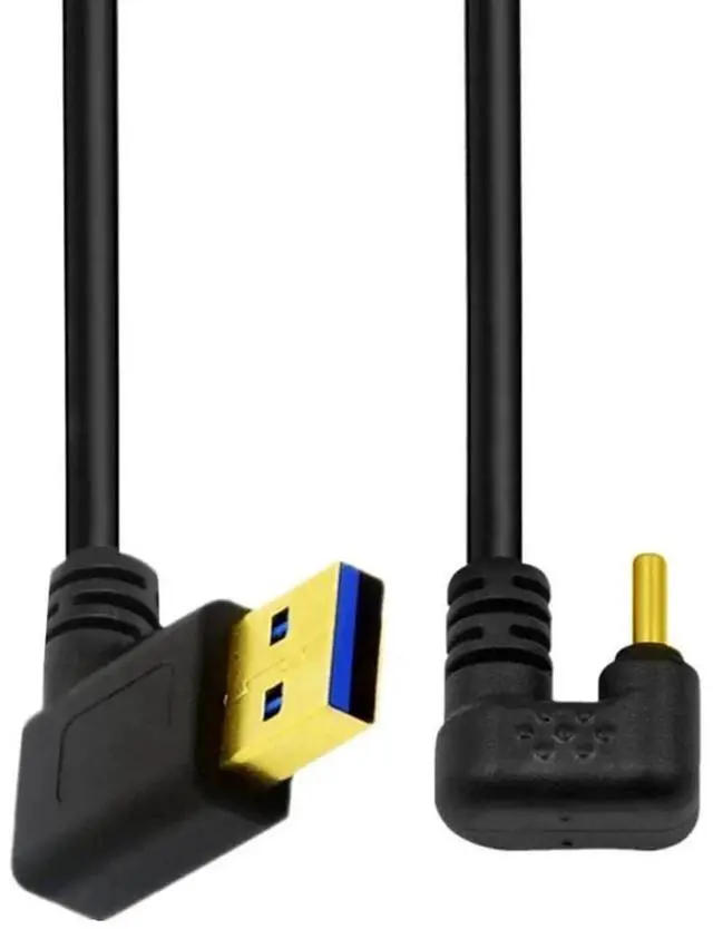 Alt view image 2 of 7 - USB 3.0 to USB C Cable USB 3.0 90 Degree Right Angled to USB C 180 Degree U Shape Angled Charging Data Transfer Extension Cable 0.3M