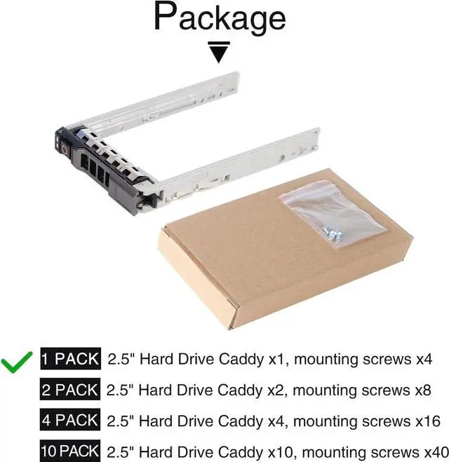 Alt view image 2 of 6 - Hard Drive Tray Caddy 8FKXC 08FKXC Hard Drive Bracket 2.5" SSD Mounting SAS SATA Caddy Compatible for D-ELL PowerEdge R630 R730 R730XD T630 R430 T430 PowerVault MD1420 MD3420 Series