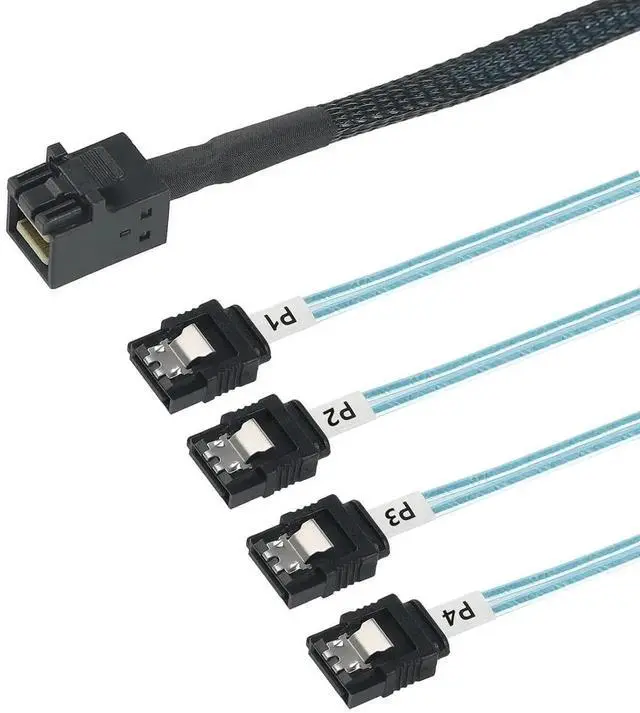 Main image of Internal Mini SAS to SATA Cable, SFF-8643 to SATA Forward Breakout Compatible with Raid Controller Hard Drive
