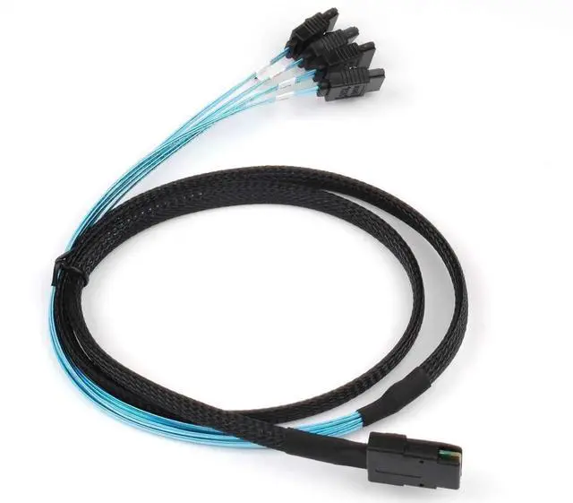Alt view image 5 of 6 - 2PCS Reversed Cable Mini SAS 36Pin SFF-8087 Male to 4 SATA 7Pin Female Cable, Mini SAS (Target) to 4 SATA (Host) Cable