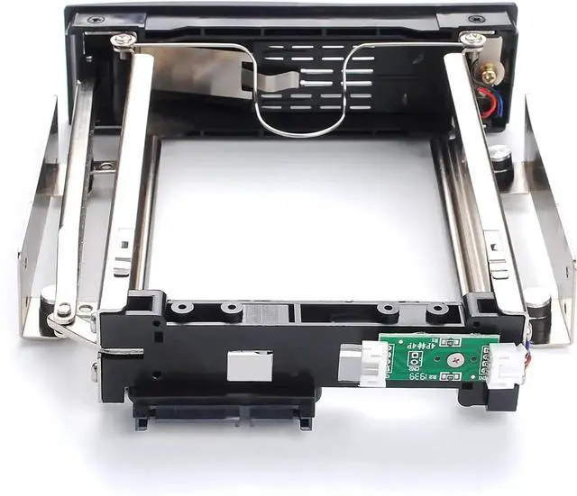 Alt view image 3 of 7 - 5.25in Trayless Hot Swap Mobile Rack for 3.5in Hard Drive - Internal SATA Backplane Enclosure - Lockable drive bay with SATA Power Cable and Led Light