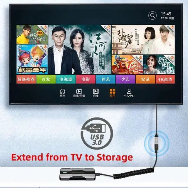 Alt view image 6 of 7 - USB 3.0 Coiled Cable,USB 3.0 Male to Female High Speed Data Transfer Charging Cable 3.28FT for Phone/Laptop/USB Flash Drive