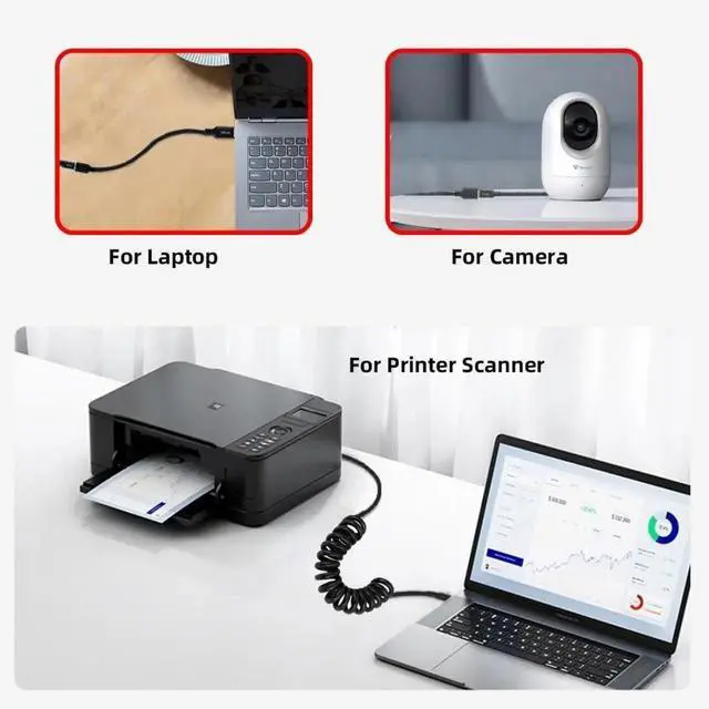 Alt view image 7 of 7 - USB 3.0 Coiled Cable,USB 3.0 Male to Female High Speed Data Transfer Charging Cable 3.28FT for Phone/Laptop/USB Flash Drive