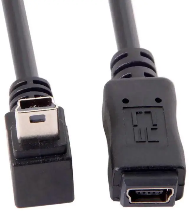 Alt view image 7 of 7 - 2 Pack Mini USB Extension Cable USB 2.0 Mini USB 5Pin Male to Female 90 Degree Angled Data Power Extension Cable Adapter 0.2M
