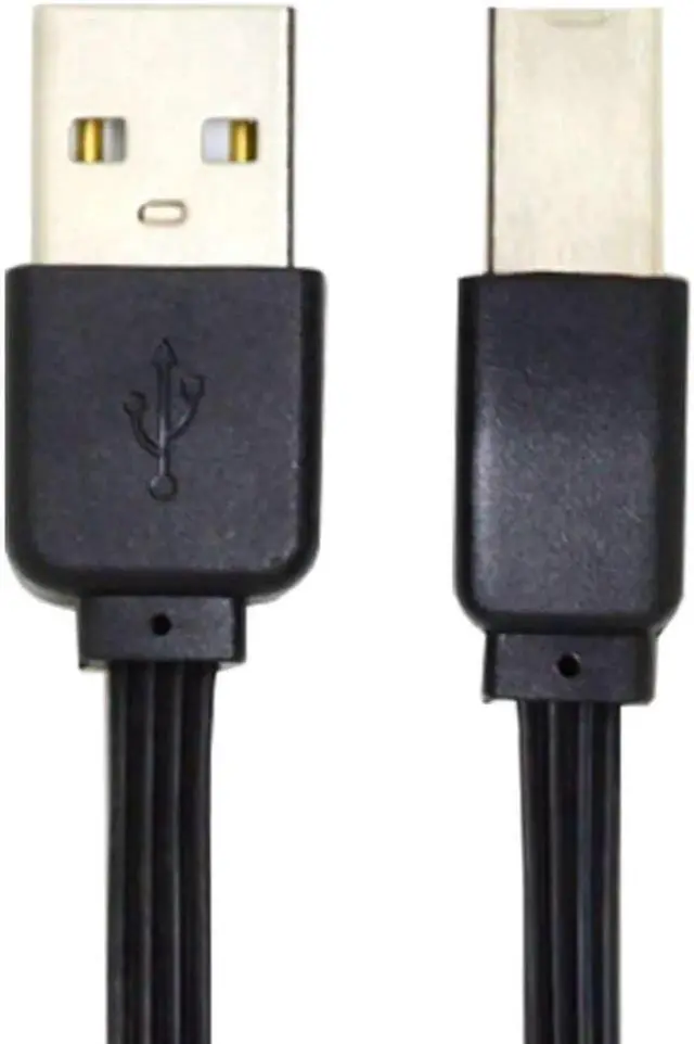 Alt view image 3 of 7 - USB 2.0 Short Flat Cable, USB 2.0 Type A Male to Type B Male 4 Wires 5V 2A Charge Data Extension Silicone Cable 4 Wires 30AWG 13cm