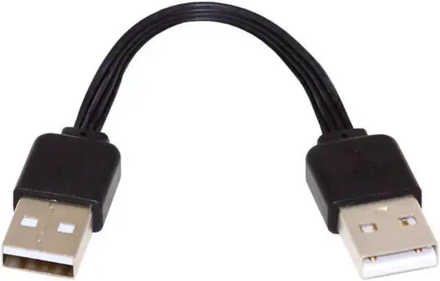 Main image of USB 2.0 Short Flat Cable, USB 2.0 Type A Male to Male 4 Wires 5V 2A Charge Data Extension Silicone Cable 4 Wires 30AWG 13cm