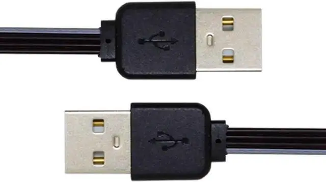 Alt view image 5 of 7 - USB 2.0 Short Flat Cable, USB 2.0 Type A Male to Male 4 Wires 5V 2A Charge Data Extension Silicone Cable 4 Wires 30AWG 13cm