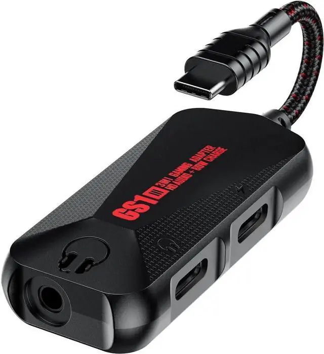 Main image of USB C to 3.5mm / USB C Audio Adapter and Charger 3 in 1 Hi-Res 32bit Aux to USB C with PD 60W Fast Charging Dongle Cable for iPhone 16/15 Pro Max/Galaxy/iPad Pro/Air (GS1-USBC 180°)