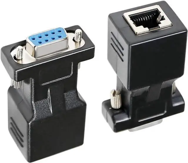 Alt view image 7 of 7 - DB9 to RJ45 Serial Adapter RS232 Female to RJ-45 Female Ethernet Converter Compatible with Standard 9 Pin RS-232 Devices