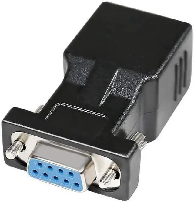 Main image of DB9 to RJ45 Serial Adapter RS232 Female to RJ-45 Female Ethernet Converter Compatible with Standard 9 Pin RS-232 Devices