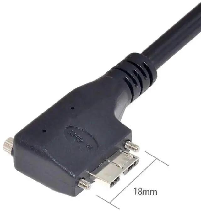 Alt view image 4 of 7 - USB 3.0 Cable USB 3.0 Male to Micro B Male 90 Degree Left Angled Data Transfer Extension Cable with Mount Panel Screws 3.0M