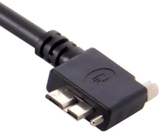 Alt view image 2 of 7 - USB 3.0 Cable USB 3.0 Type A Male to Micro B Male 90 Degree Left Angled Cable with Mount Panel Screws 5.0M