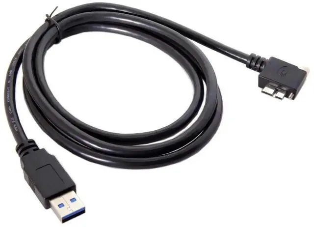 Alt view image 3 of 7 - USB 3.0 Cable USB 3.0 Type A Male to Micro B Male 90 Degree Left Angled Cable with Mount Panel Screws 5.0M