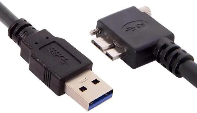 Alt view image 5 of 7 - USB 3.0 Cable USB 3.0 Type A Male to Micro B Male 90 Degree Right Angled Cable with Mount Panel Screws 5.0M