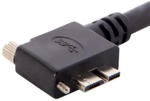 Alt view image 4 of 7 - USB 3.0 Cable USB 3.0 Type A Male to Micro B Male 90 Degree Right Angled Cable with Mount Panel Screws 5.0M