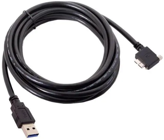 Alt view image 3 of 7 - USB 3.0 Cable USB 3.0 Type A Male to Micro B Male 90 Degree Right Angled Cable with Mount Panel Screws 5.0M