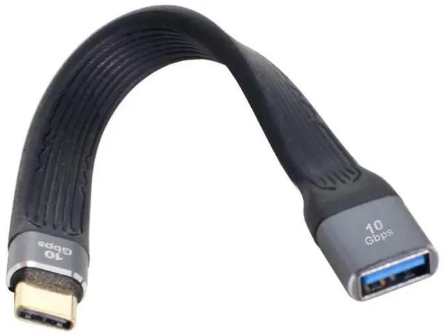 Alt view image 6 of 7 - USB 3.0 Type A Female to USB-C USB 3.1 Type C Male Host OTG Flat Slim FPC Data Cable for Laptop & Phone