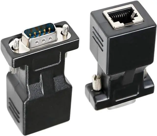 Alt view image 7 of 7 - DB9 to RJ45 Serial Adapter RS232 Male to RJ-45 Female Ethernet Converter Compatible with Standard 9 Pin RS-232 Devices