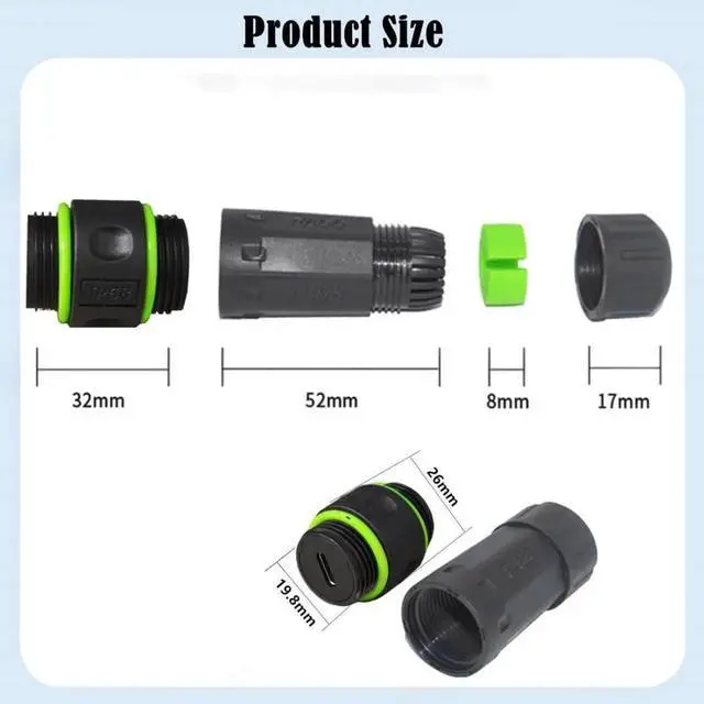 Alt view image 2 of 6 - USB C Waterproof Coupler,IP68 USB 3.1 Type-C 10Gbps Female to Female Data/Power Outdoor Cable Extension Waterproof Adapter