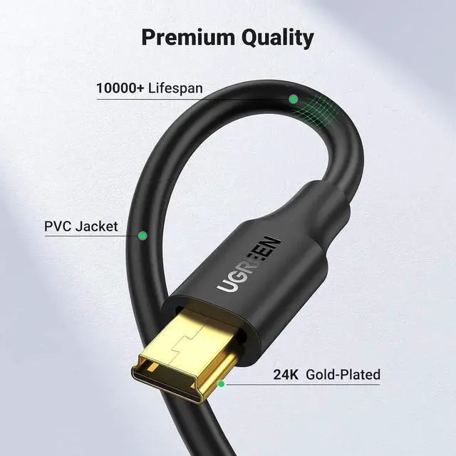 Alt view image 6 of 7 - UGREEN Mini USB Cable 3FT,USB Mini 2.0 Cable Cable,Mini USB B Charger Cable Compatible with Garmin Nuvi GPS,SatNav,Dash Cam,Camera,PS3 Controller,Hard Drive,GoPro Hero 3+