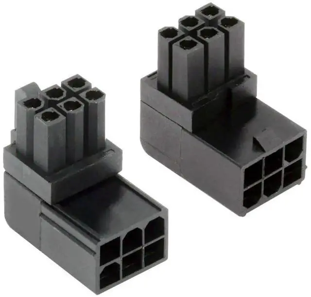 Main image of 2 Pack ATX 6Pin 90 Degree Angled GPU Graphics Card Power Connector Adapter