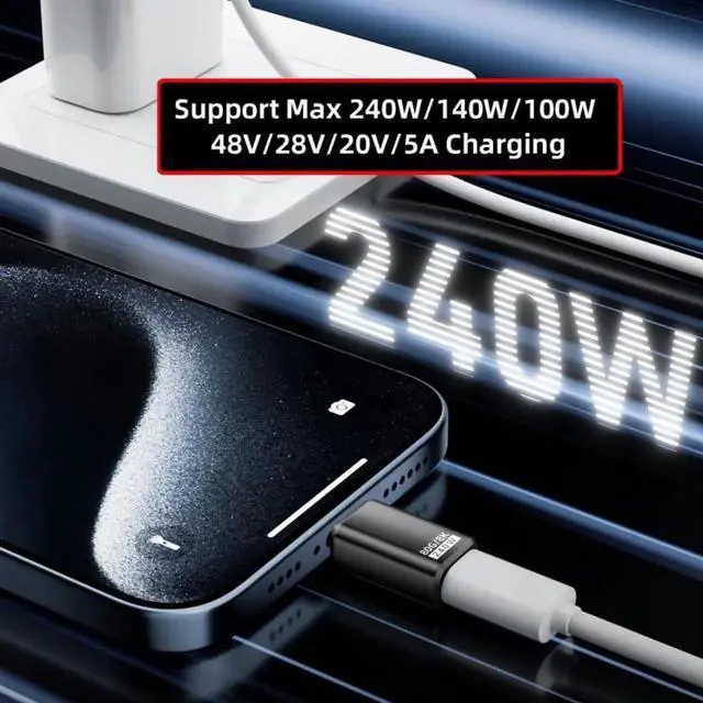 Alt view image 6 of 7 - USB C Extender Adapter,USB 5.0 Type C Male to Female Adapter Support 80Gbps Data Transfer PD 240W Fast Charging 16K/8K/5K Video Output