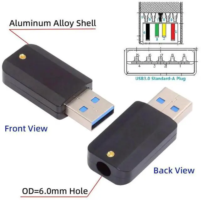 Alt view image 7 of 7 - USB 3.0 DIY Connector Aluminum Alloy USB 3.0 Type A Male Plug Port Repair Replacement Solder Adapter for OD 6.0mm Cable