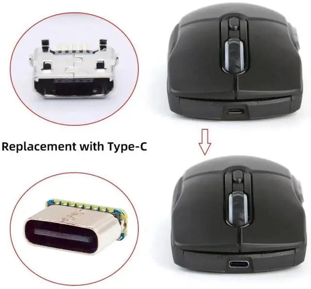 Alt view image 5 of 7 - 5 Pack USB C DIY Connector,Micro USB 5Pin to USB C Female Socket Port Repair Replacement Solder Adapter Standard Pinout