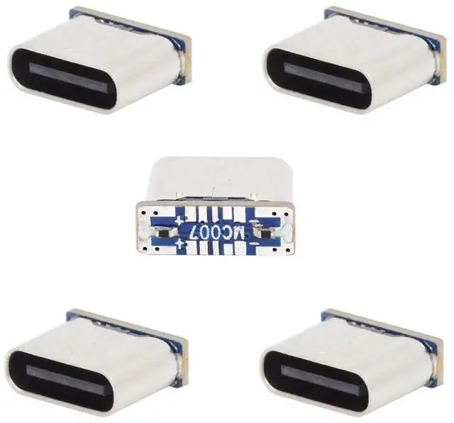 Main image of 5 Pack USB C DIY Connector,Micro USB 5Pin to USB C Female Socket Port Repair Replacement Solder Adapter Standard Pinout