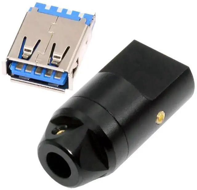 Main image of USB 3.0 DIY Connector Aluminum Alloy USB 3.0 Type A Female Socket Port Repair Replacement Solder Adapter for OD 6.0mm Cable