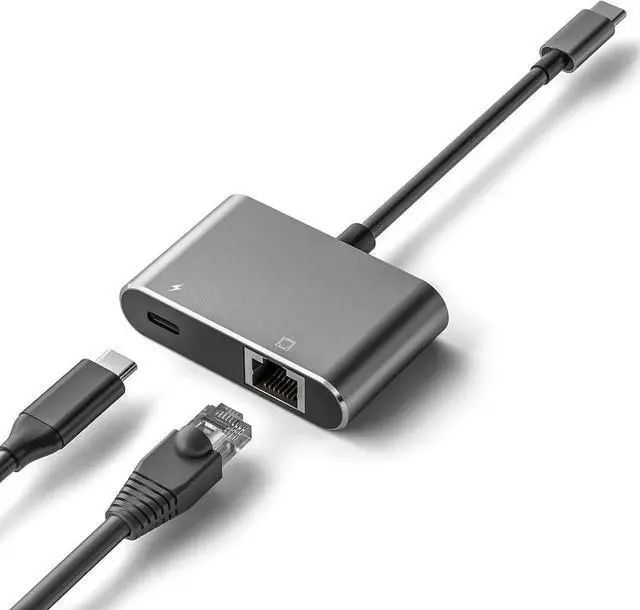 Alt view image 5 of 7 - USB C to RJ45 LAN Ethernet Giga-bit Network Adapter with Chippset AX88179 with 100W PD Charging for Windows/iOS/iPadOS/macOS/Linux