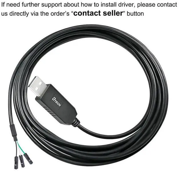Alt view image 2 of 6 - 3ft USB to TTL Serial Cable 3.3V 3 Pin TX RX Signal UART Adapter Debug Cord Compatible with Windows 11 10 8 7 Linux MAC OS Genuine FT232RL Chip 3Pin 3v3 2.54mm Dupont Female Header