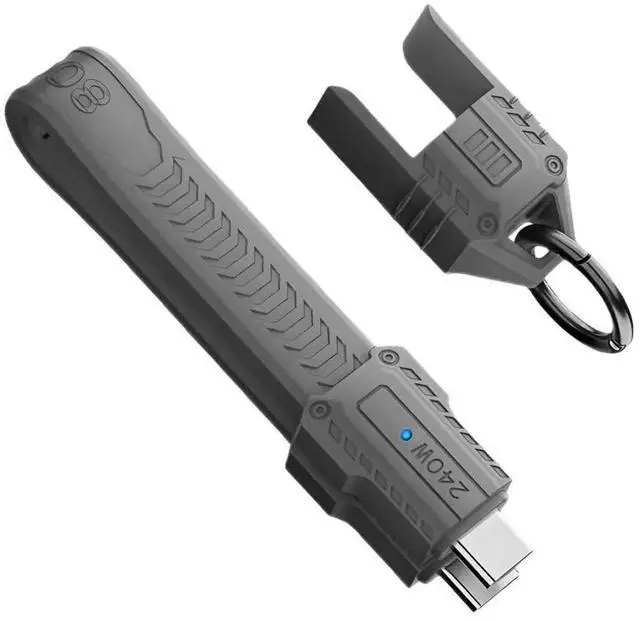 Main image of 5.12 Inch USB C Short Flat Cable,Support PD 240W/80Gbps/8K@60Hz Video/OTG Compatible with Thunderbolt3/4 with Storage Case Gray