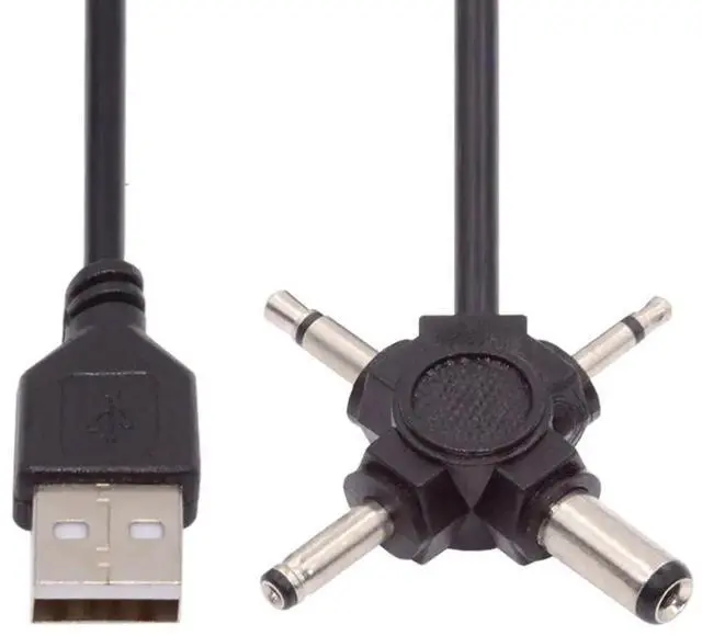 Main image of 4 in 1 DC 5V 5.5x2.1mm 4.0x1.7mm Mono 3.5mm 2.5mm to USB 2.0 Power Plug Barrel Connector Charge Cable 1.5M
