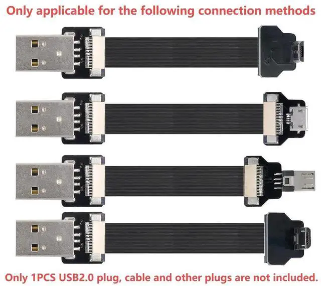 Alt view image 6 of 7 - USB 2.0 Male Flat Connector Support 480Mbps Data Transfer 5V Charging for Ribbon Cable,Raspberry Pi, GoPro,Drone, Camera, Gimbal