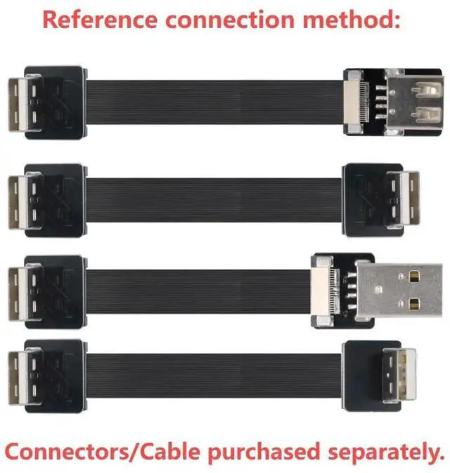 Alt view image 6 of 7 - USB 2.0 Male 90 Degree Down Angled Flat Connector Support 480Mbps Data Transfer 5V Charging for Ribbon Cable,Raspberry Pi, GoPro,Drone, Camera, Gimbal