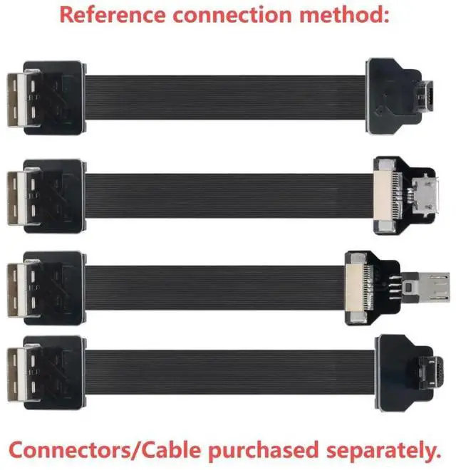 Alt view image 5 of 7 - USB 2.0 Male 90 Degree Down Angled Flat Connector Support 480Mbps Data Transfer 5V Charging for Ribbon Cable,Raspberry Pi, GoPro,Drone, Camera, Gimbal