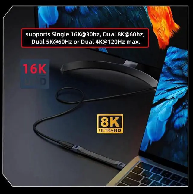 Alt view image 7 of 7 - USB C Short Flat Cable, USB 5.0 Type C Male to Female Extension Cable Support 80Gbps Data Transfer PD 240W Fast Charging 16K/8K/5K Video Output 0.42FT/13cm