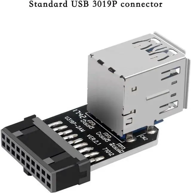 Alt view image 3 of 4 - USB 3.0 19/20Pin to 2* USB A Connector Male to Female Adapter Header Support Chassis Front (PH21)