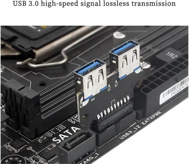 Alt view image 3 of 7 - USB 3.0 19/20Pin to 2* USB A Connector Male to Female Adapter Header Support Chassis Front (PH22)