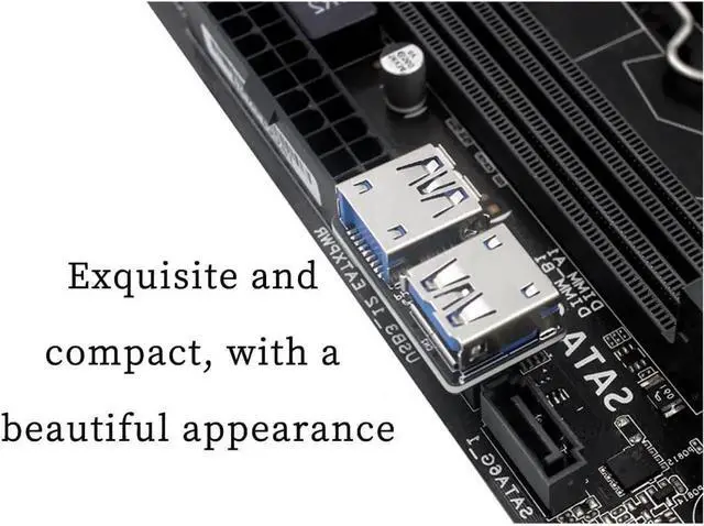 Alt view image 6 of 7 - USB 3.0 19/20Pin to 2* USB A Connector Male to Female Adapter Header Support Chassis Front (PH22)