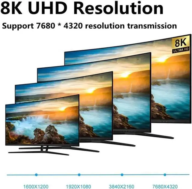 Alt view image 3 of 7 - DisplayPort Cable 8K DP Cable Nylon Braided (8K@60Hz, 4K@120hz) Display Port Cable V1.4 Ultra High Speed DisplayPort to DisplayPort Cable 3.3ft for Laptop PC TV - Gaming Monitor Cable-Silve