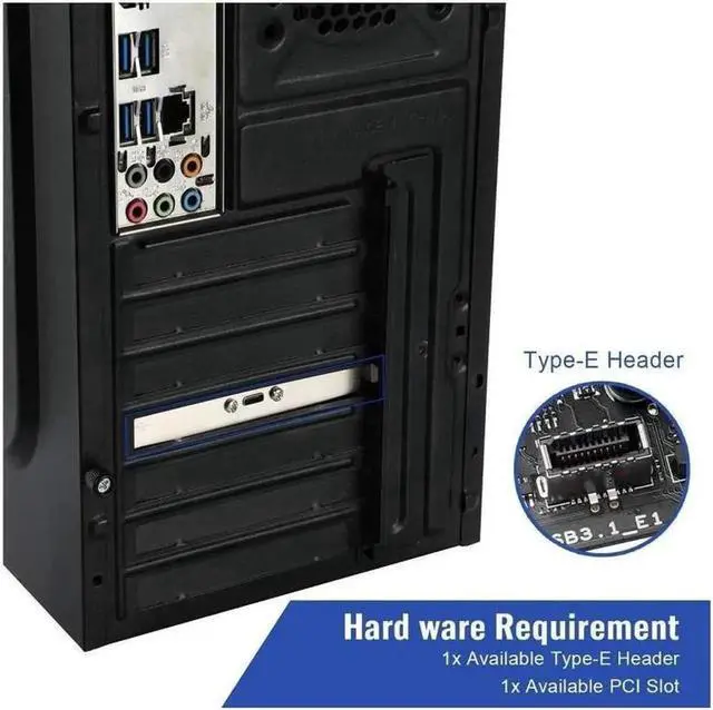 Alt view image 4 of 5 - USB 3.1 Type C Front Panel Header Extension Cable cm, USB 3.1 Type E to USB 3.1 Type C Cable,Gen 2 10 Gbps Internal Adapter Cable,with Mount Screw (26cm)