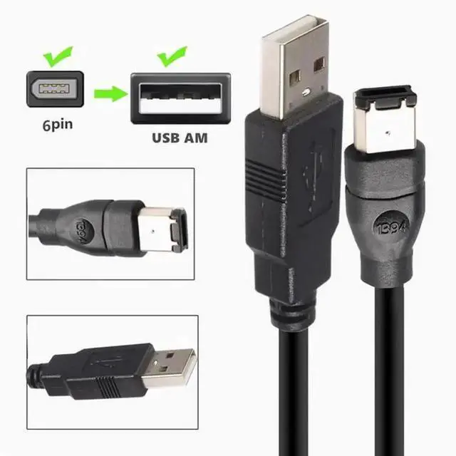Main image of IEEE400 1394 Firewire USB AM to 6P cable USB to 1394 sound card connection USB to 6Pin 1394 cable